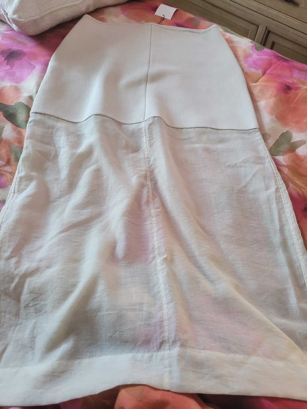 Zara Cream Two-Tone Maxi Skirt